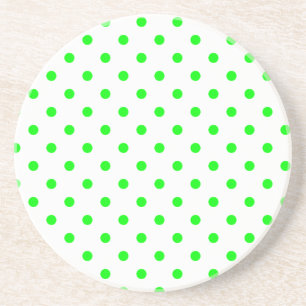 En Grès Série Polka Dot - dessous de verre vert et blanc