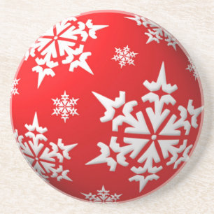 En Grès Snowflakes Dessous de verre de vacances