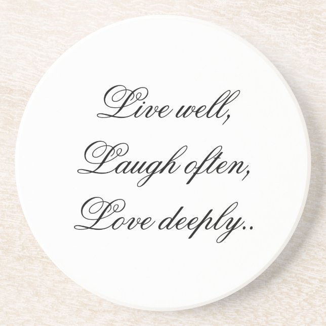 En Grès Vivent les dessous de verre d'amour de rire (Devant)