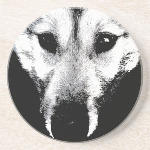 En Grès Wolf Dessous de verre Husky Wolf Dog Art Dessous d