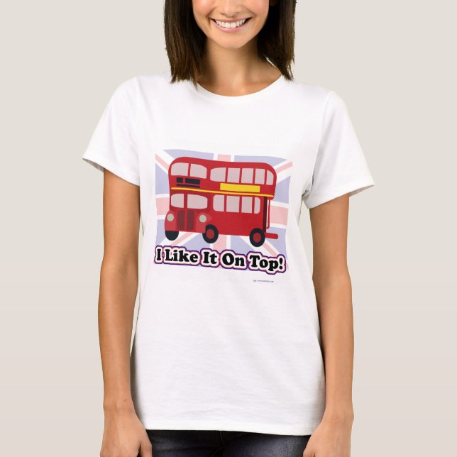 En haut Londres Double Decker Bus Cartoon Motto (Devant)