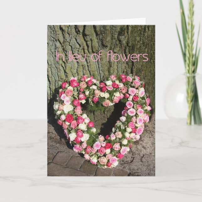 En lieu et place de carte de fleurs pour sympathie (Devant)