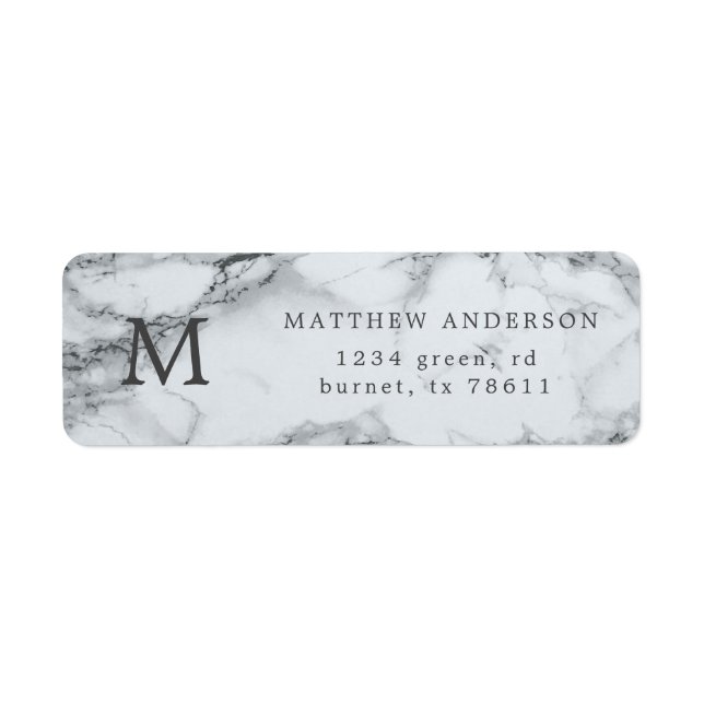 en marbre argenté adresse de retour masculine (Devant)