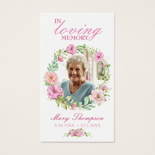 En Mémoire Amoureuse Floral Photo Funeral Prayer C (Devant)
