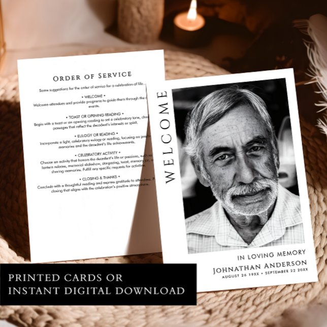 En Mémoire Amoureuse Funérailles Programme d'Ordre (Créateur téléchargé)