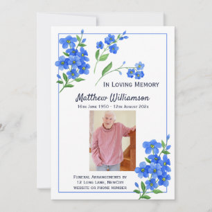 En Mémoire Amoureuse Oubliez-Moi Pas Carte Funérai