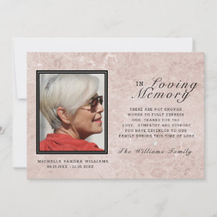 En mémoire d'amour   Carte photo commémoratif rose