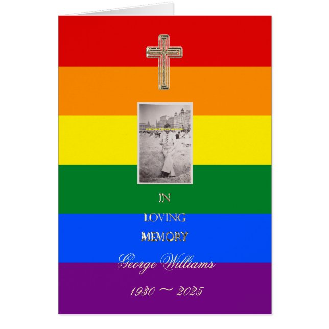 En mémoire d'amour Croix d'or religieuse photo LGB (Devant)