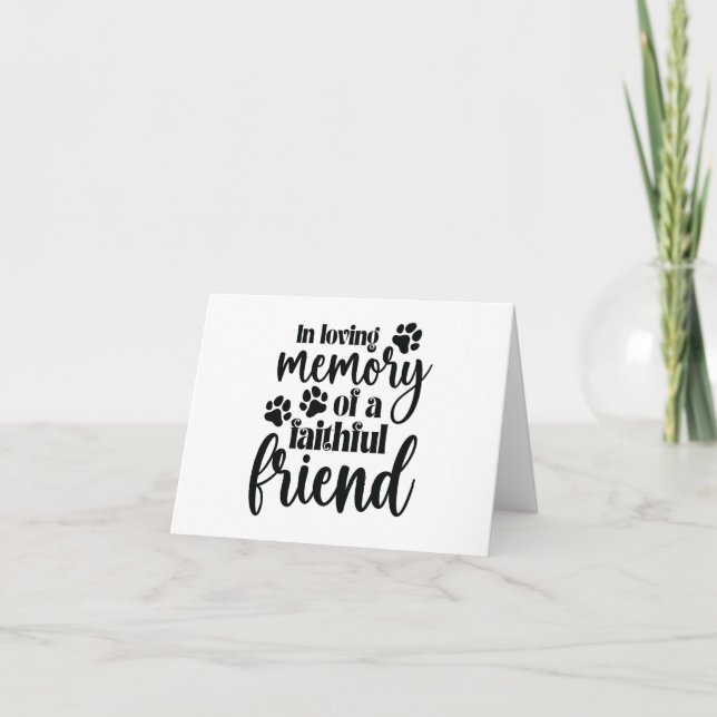 En mémoire d'amour d'un ami fidèle Carte BLANK (Devant)