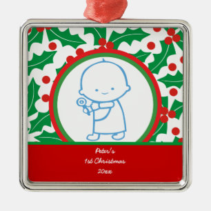 En Métal 1er Ornement personnalisé de Noël pour bébé de la