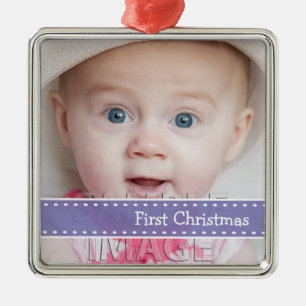 En Métal Babys First Christmas Photo Custom Ornement