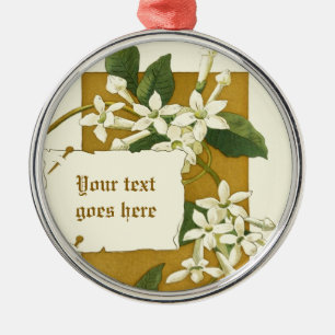 En Métal Dessin vintage blanc jasmin ornement