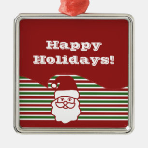 En Métal Jolly Santa Claus Premium Carré Ornement