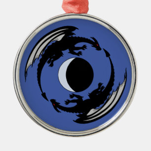 En Métal Lune Dragons Imaginaire Design Ornement métalliqu