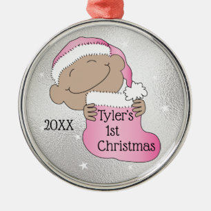 En Métal Noël 1er Noël Ornement rose pâle