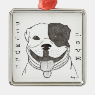 En Métal Ornement d'amour Pitbull