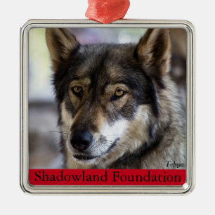 En Métal Ornement d'arbre de loup