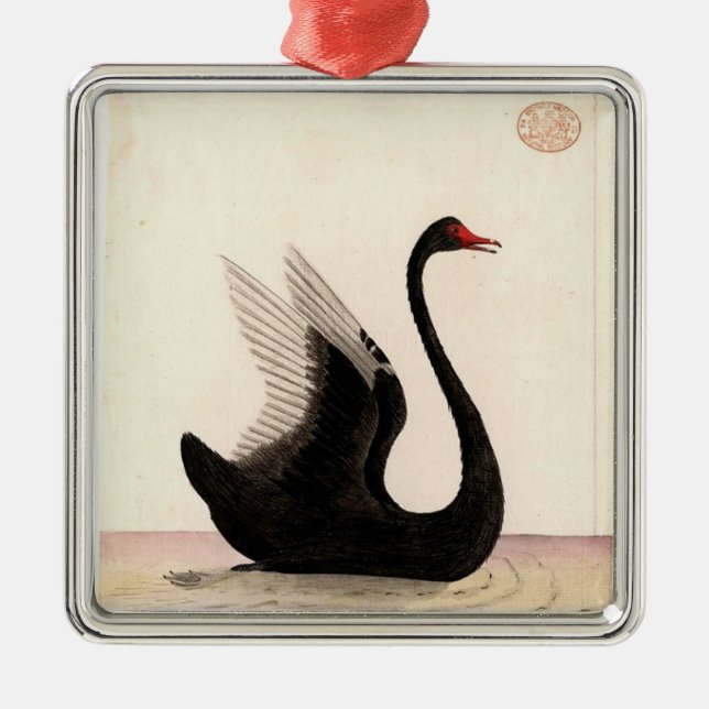 EN MÉTAL ORNEMENT D'ART SWAN NOIR (Devant)