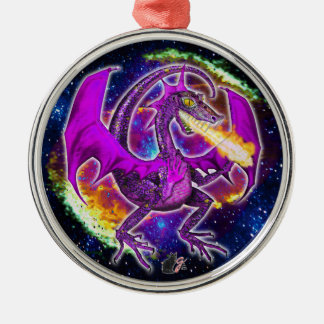 En Métal Ornement de dragon cosmique de Tourmaline
