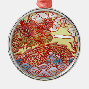 En Métal Ornement de dragon du feu