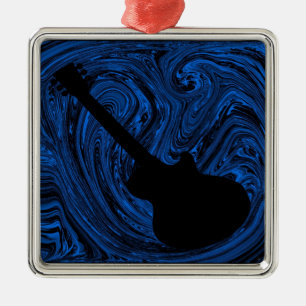En Métal Ornement de guitare Abstrait, Royal Blue