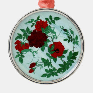 En Métal Ornement de Mantis et Roses Rouges