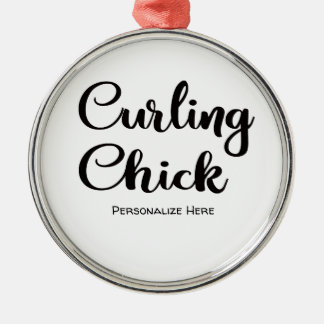 En Métal Ornement de poussins de curling