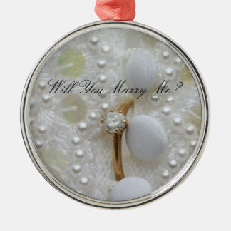 En Métal Ornement de proposition de bague de diamant