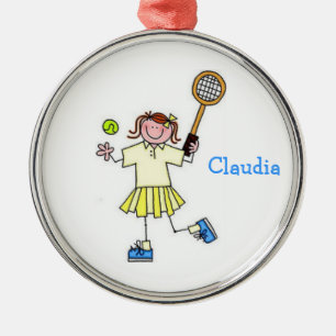 En Métal Ornement de tennis de filles
