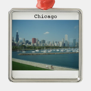 En Métal Ornement de vacances d'horizon de Chicago