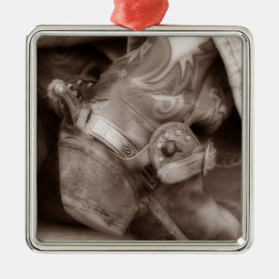 En Métal Ornement intemporel de Noël de botte de cowboy