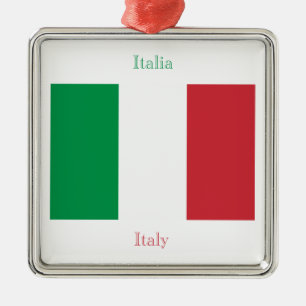 En Métal Ornement italien de drapeau