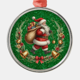 En Métal Ornement Père Noël vintage