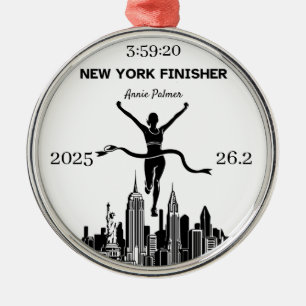 En Métal Ornement personnalisé pour le marathon de New York