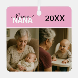 En Métal Ornement photo personnalisé pour Nana avec 2 photo