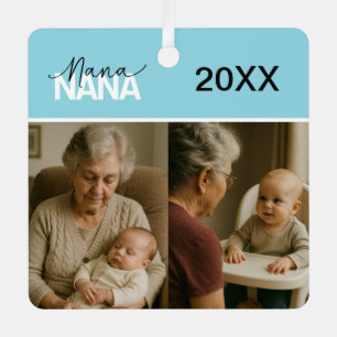 En Métal Ornement photo personnalisé pour Nana avec 2 photo