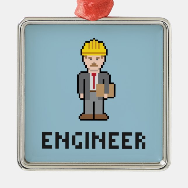 En Métal Ornement Pixel Engineer (Devant)