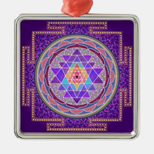 En Métal Ornement pourpre de Sri Yantra