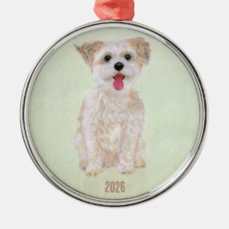 En Métal Ornement Rond Premium Morkie