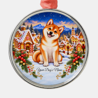 En Métal Ornement Shiba Inu personnalisé, nom de chien pers
