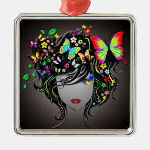 En Métal Papillon fille 1 ornement