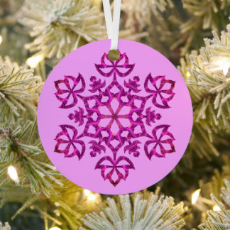 En Métal Tag Cadeau Mandala Boho pourpre / Ornement
