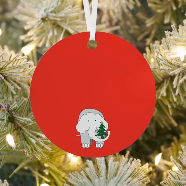 En Métal Un ornement personnalisé de Noël éléphant (Insitu)