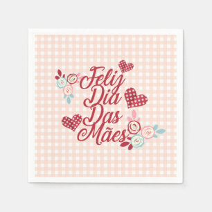 En Papier Adorable Feliz Dia Das Mães   Serviette de table