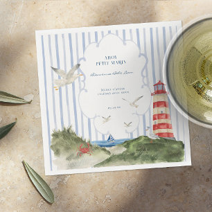 En Papier Ahoy Petit Marin Serviette Baby shower Nautique