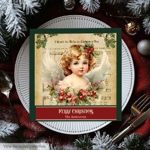 En Papier Anges de Noël Vintage Chic Style de Serviette de F