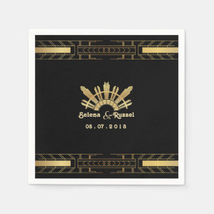 En Papier Belle Classique Art Déco Mariage serviettes
