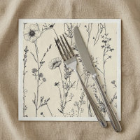 Belle serviette de serviette aux fleurs sauvages