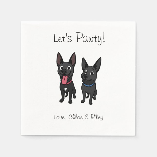 En Papier Cartoon Pet cocktail serviette (Devant)