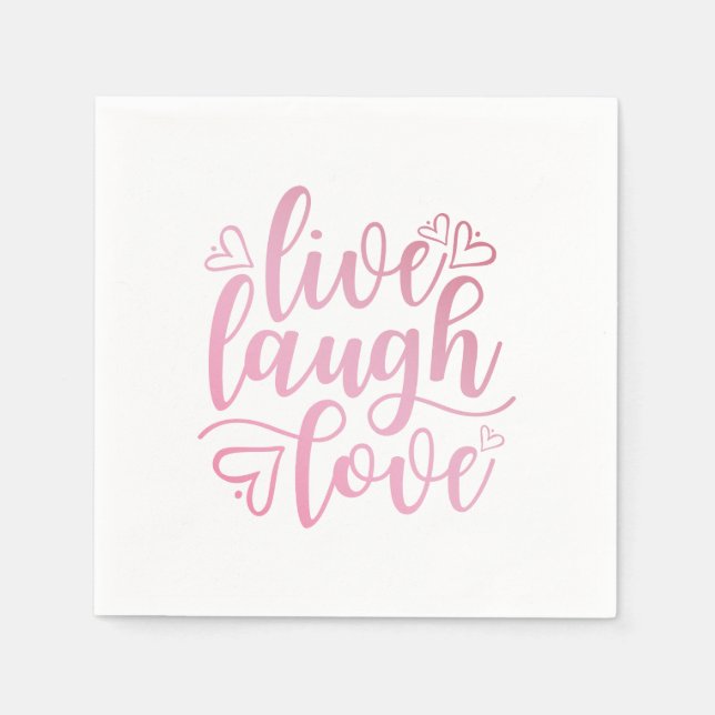 En Papier Citation Inspirer Live Love Laugh | Serviette de t (Devant)